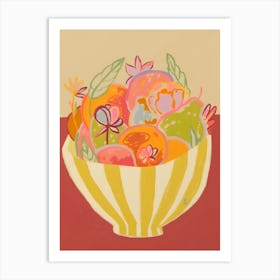 FRUIT AND FLOWER BOWL Art Print