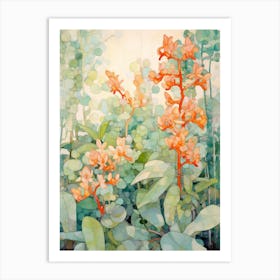 Tropical Plant Painting Jade Plant 2 Art Print