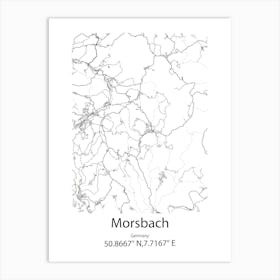 Morsbach,Germany Minimalist Map Art Print