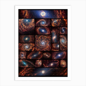 JWST 19+2 Spiral Galaxies, no text (James Webb/JWST) — space poster Art Print