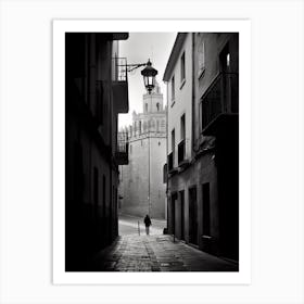 Toledo, Spain, Black And White Analogue Photography 4 Art Print