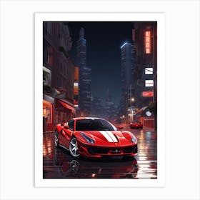 Red Car Portrait 1 Art Print