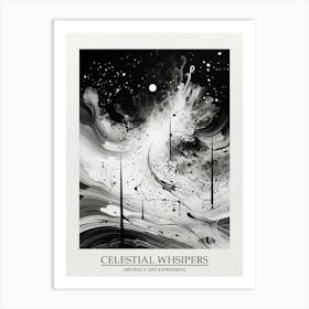 Celestial Whsipers Abstract Black And White 4 Poster Art Print