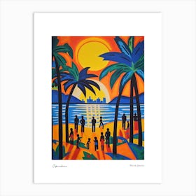 Copacabana Rio De Janeiro Matisse Style 5 Watercolour Travel Poster Art Print