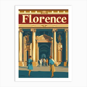 Aihrgdesign A Retro Travel Poster For Florence Featuring The 5 Art Print