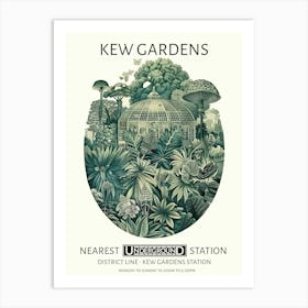 Kew Gardens 1 Vintage Botanical Underground Travel Art Print