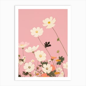 Cosmos Flower Big Bold Illustration 4 Art Print