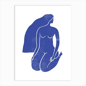 Nude In Blue 02 Art Print