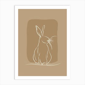 Hare Illustration - Boho, Line Art Art Print