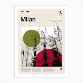 Mid Century Milan Travel Art Print