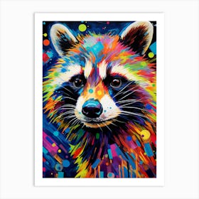 A Crab Eating Raccoon Vibrant Paint Splash 2 Art Print