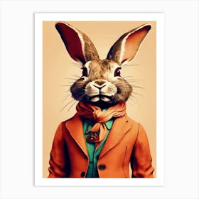 Bohemian Rabbit In A Suit 2 Art Print