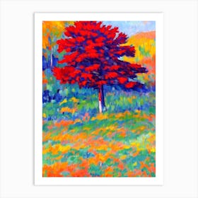 Colorado Blue Spruce tree Abstract Block Colour Art Print