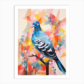 Bird Painting Collage Pigeon 3 Art Print