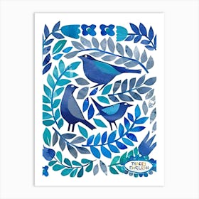 Blue Birds 2 Art Print