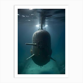 Submarine In The Ocean -Reimagined 16 Art Print