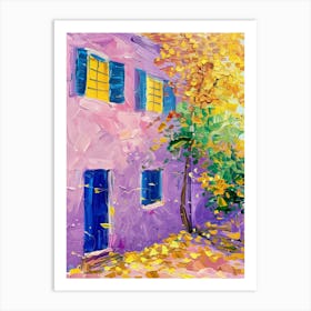 Purple House In Autumn Art Print