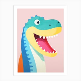 Colourful Dinosaur Mosasaurus 1 Art Print