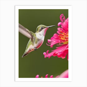 Female Ruby Throated Hummingbird-Reimagined 5 Art Print