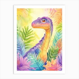 Rainbow Pastel Dimorphodon Dinosaur Art Print