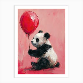 Cute Panda 1 With Balloon Art Print
