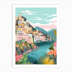 Amalfi Coast, Italy Illustration Art Print