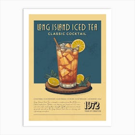 Long Island Iced Tea Classic Cocktail Art Print