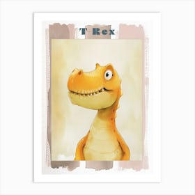 Cute T Rex Dinosaur Illustration 1 Poster Art Print