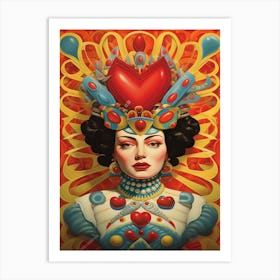 Alice In Wonderland The Queen Of Hearts Kitsch 2 Art Print