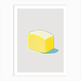 Unsalted Butter Dairy Food Minimal Line Drawing Art Print