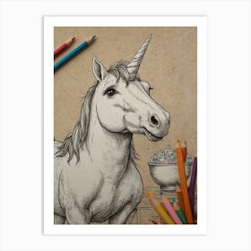 Unicorn Coloring Book Art Print