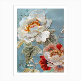 Chinese Floral Embroidery 5 Art Print