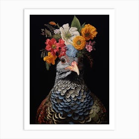 Bird With A Flower Crown Grouse 4 Art Print