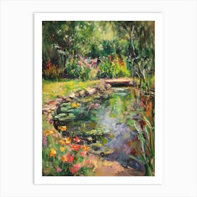  Floral Garden Enchanted Pond 6 Art Print