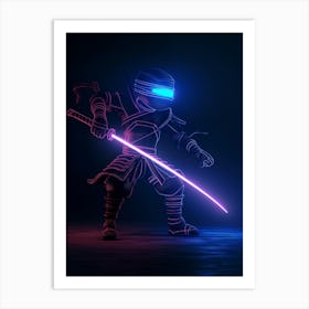Neon Ninja Art Print
