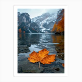 Autumn Leaves On The Lake Art Print