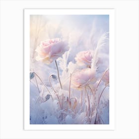 Frosty Botanical Lisianthus 1 Art Print