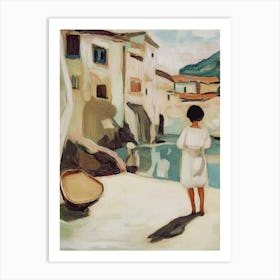 Girl By The Water Art Print