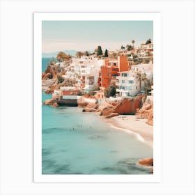 Cala De Mijas Beach Costa Del Sol Spain Mediterranean Style Illustration 1 Art Print