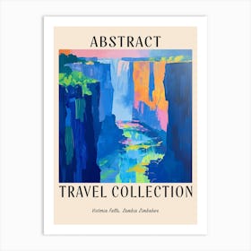 Abstract Travel Collection Poster Victoria Falls Zambia Zimbabwe 4 Art Print