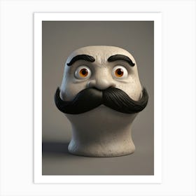 Mustache Head Art Print