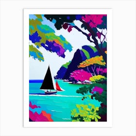 Ko Yao Yai Thailand Colourful Painting Tropical Destination Art Print