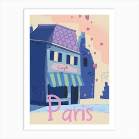 Paris Cafe travel poster Art Print