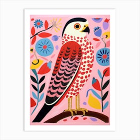 Pink Scandi Falcon 3 Art Print