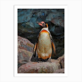 Galapagos Penguin Ross Island Colour Block Painting 2 Art Print