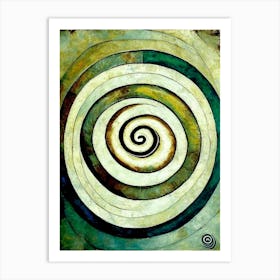 Celtic Spiral Symbol 1, Abstract Painting Art Print