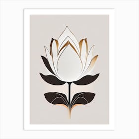 American Lotus Retro Minimal 1 Art Print