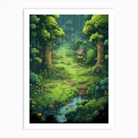 Iwokrama Forest Reserve Pixel Art 1 Art Print