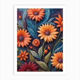 Orange Flowers Art Print