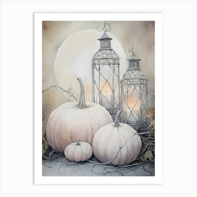 Pumpkins And Lanterns Art Print